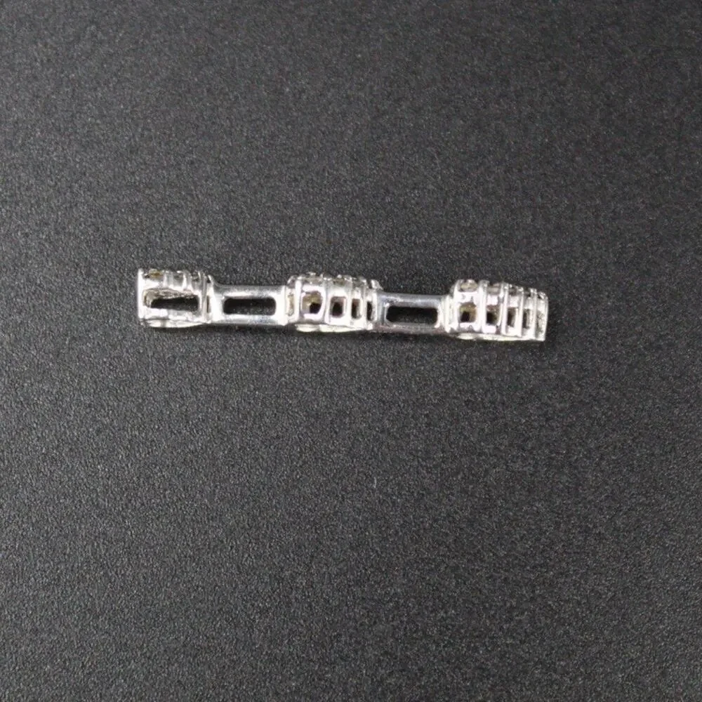 10K White Gold Genuine Diamond Triple Heart Pendant Charm Open Heart Love 1”